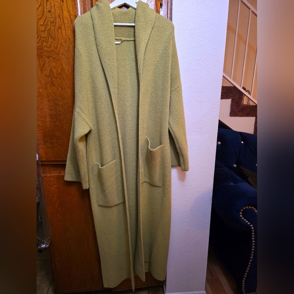NOUR HAMMOUR Janis Cardigan in Pistachio Green France Size 36 - Picture 4 of 12